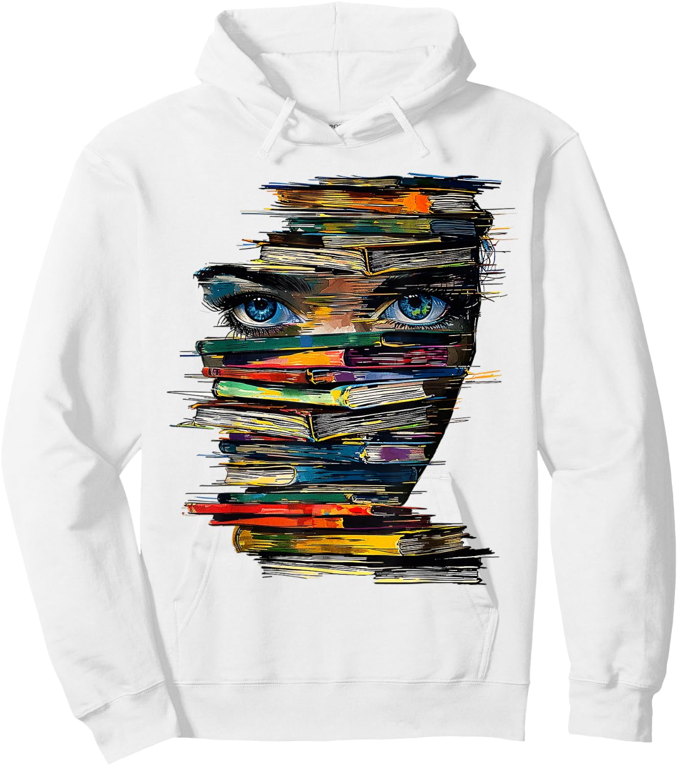 Book Women Graphic Art Colourful Eyes , White Hoodie - Hoodie | White