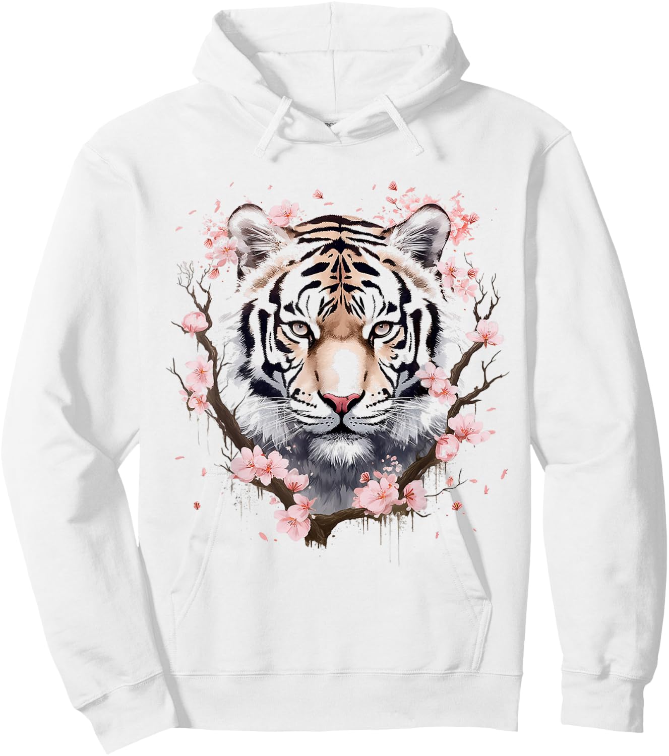 Tiger Animal Nature Pattern Art Abstract Face Tiger , white, S Hoodie - Hoodie | White