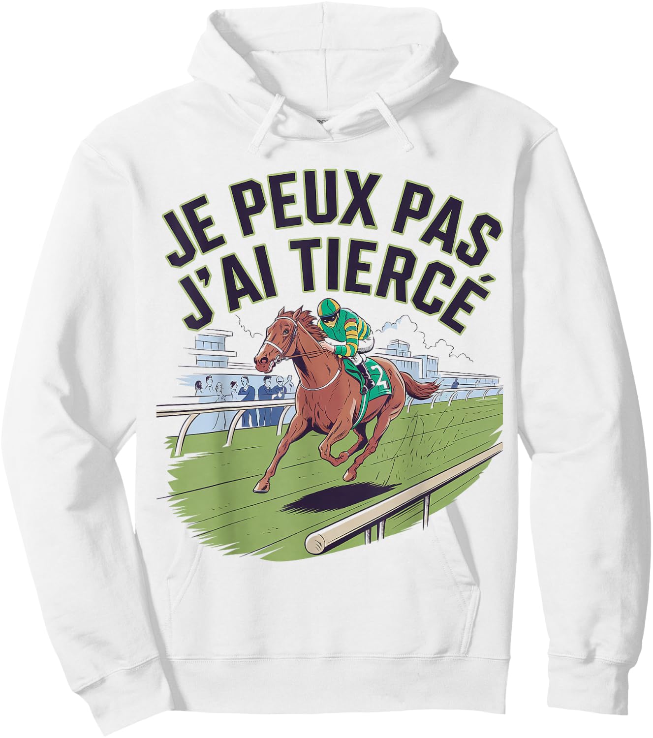 Je peux pas j'ai Tiercé , grey, S Hoodie - Hoodie | White