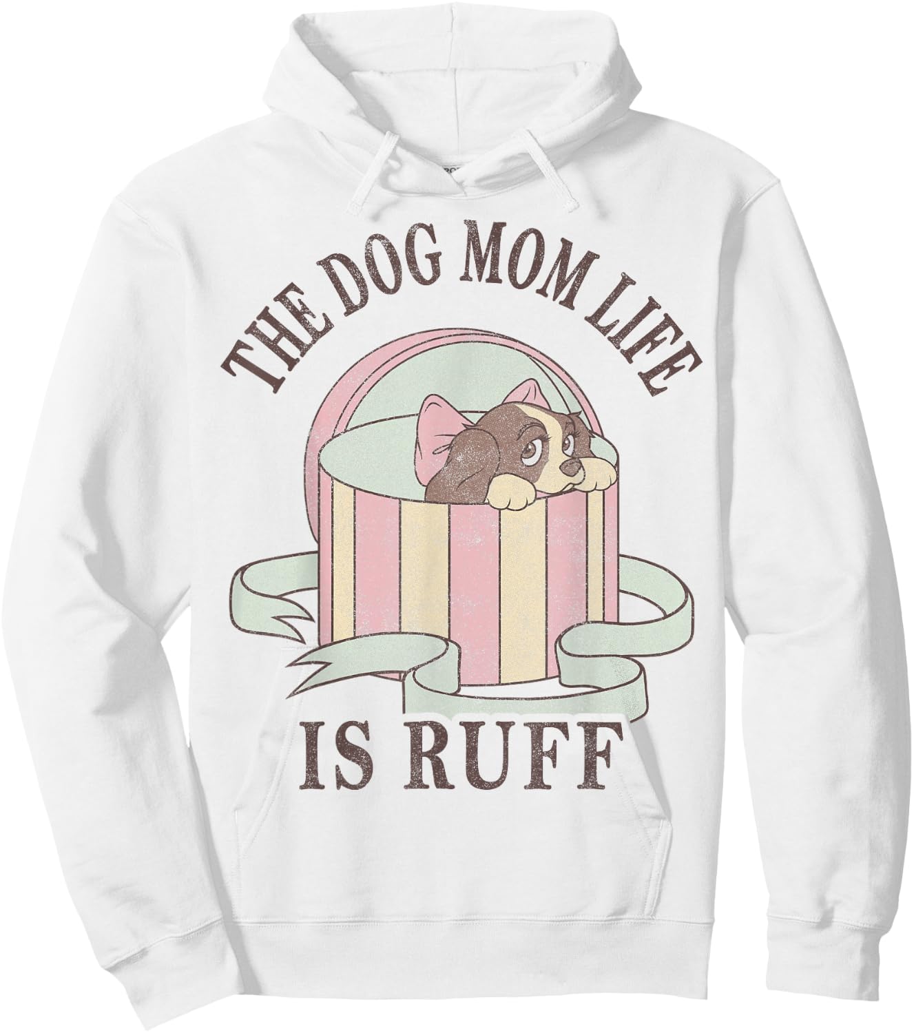 Disney Lady And The Tramp The Dog Mom Life Is Ruff Hoodie - Hoodie | White