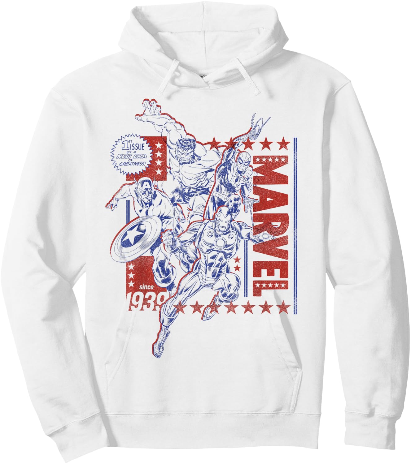 Marvel Super Heroes Avengers Spider-Man Americana Since 1939 Hoodie - Hoodie | White
