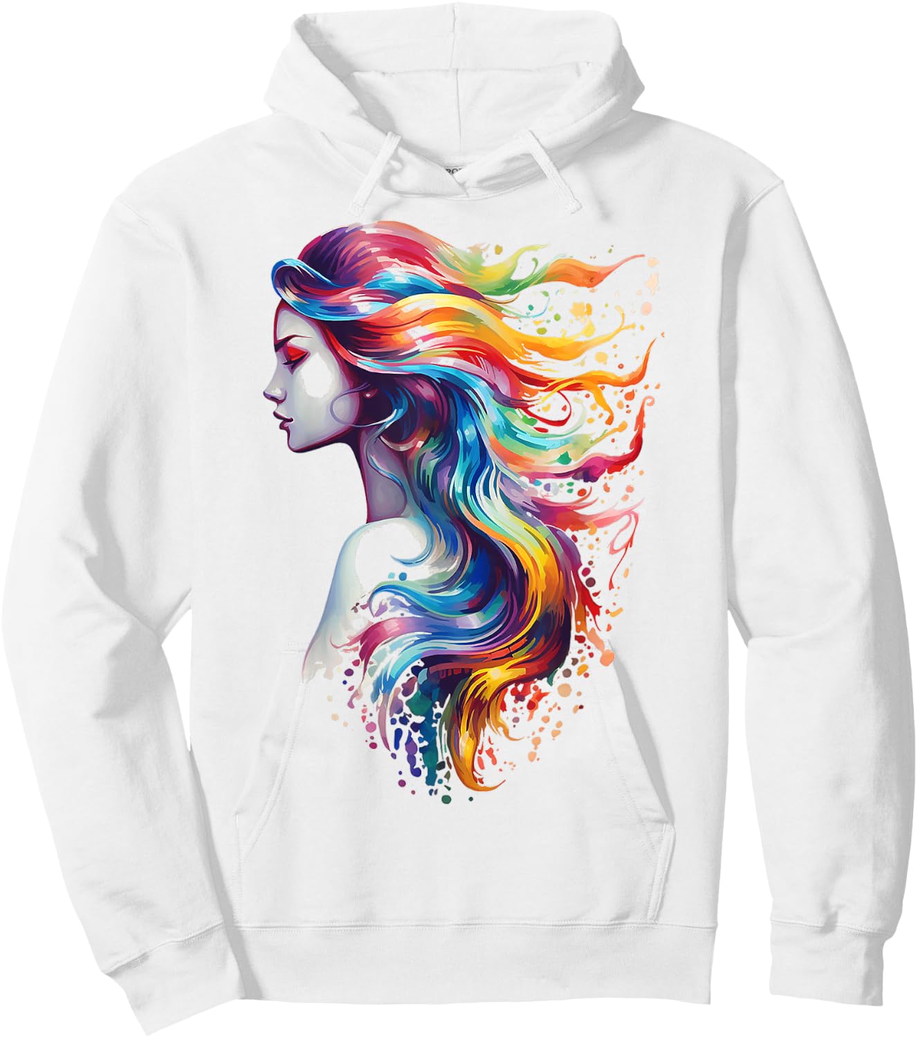 Mermaid Colorful Abstract Art Women Fantasy Mermaid Hoodie - Hoodie | White