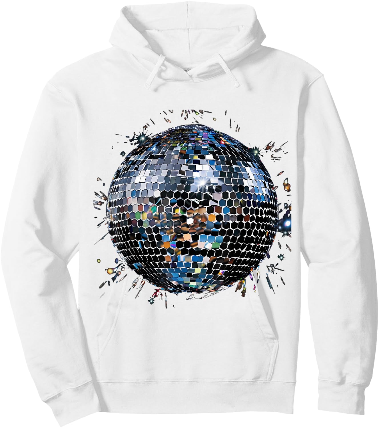 Discoball Vintage Retro House Disco Ball Cool Party , White Hoodie - Hoodie | White