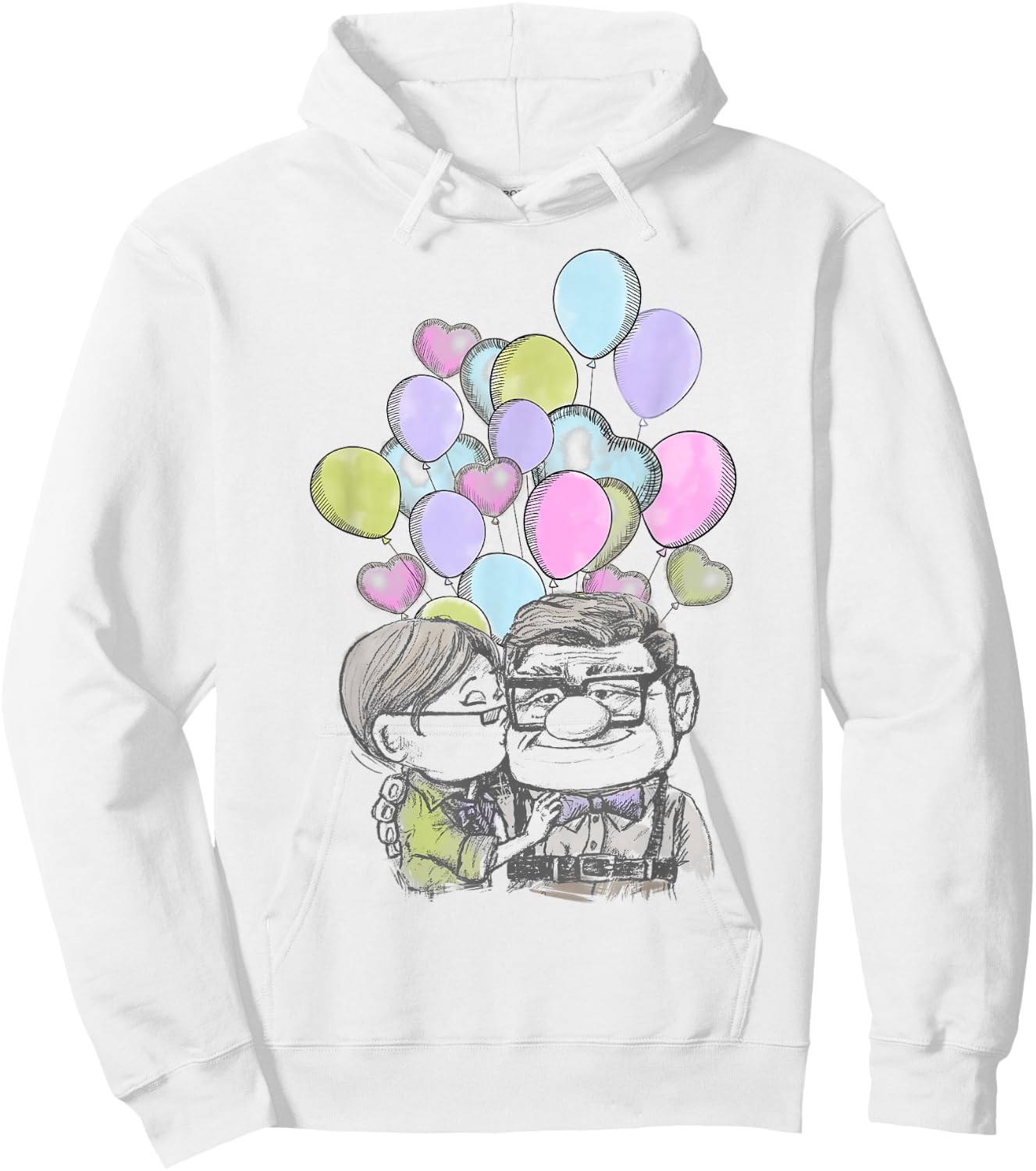 Disney Pixar Up Valentine's Day Carl and Ellie Balloons Small Hoodie - Hoodie | White