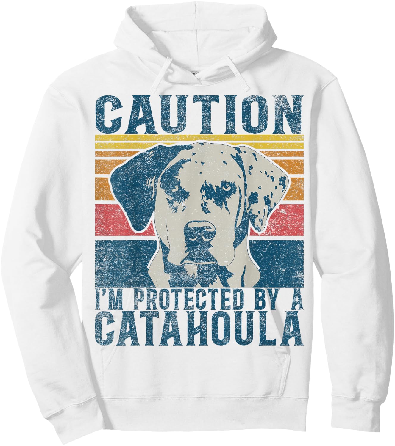 Louisiana Catahoula Leopard Dog Collar Louisiana State Dog Hoodie - Hoodie | White