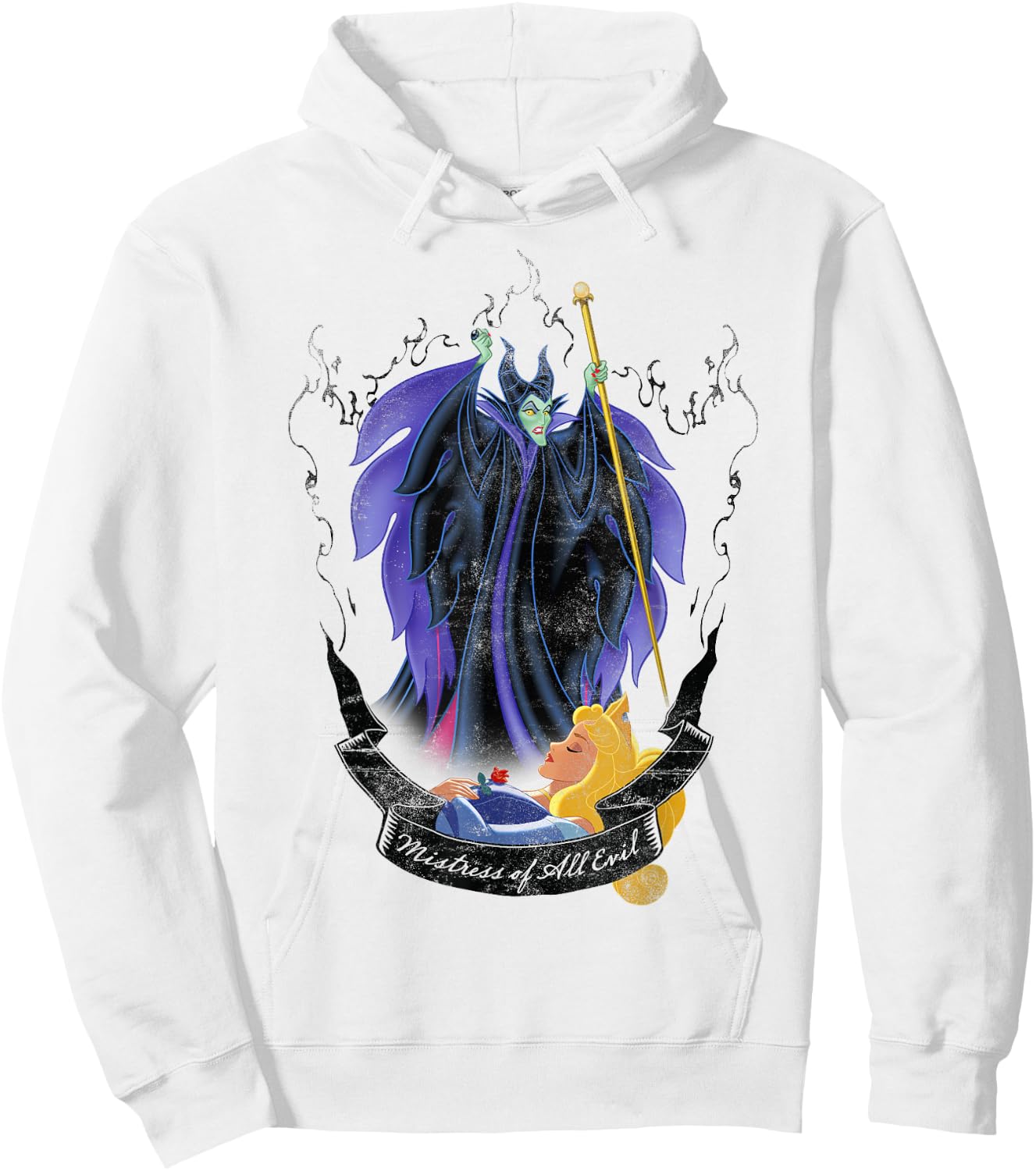 Disney Sleeping Beauty Maleficent and Aurora Flame Portrait Hoodie - Hoodie | White