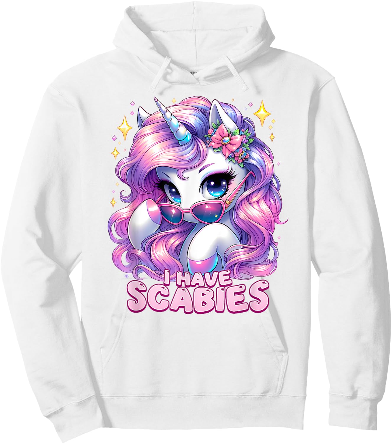 I HAVE SCABIES Unhinged Adult Humor Embarrassing Gag Gift Hoodie - Hoodie | White
