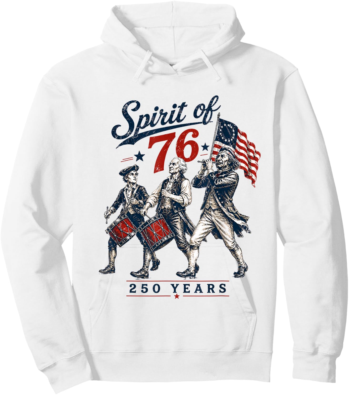 Spirit of 76 Vintage 4th of July Independence Day Hoodie - Hoodie | White