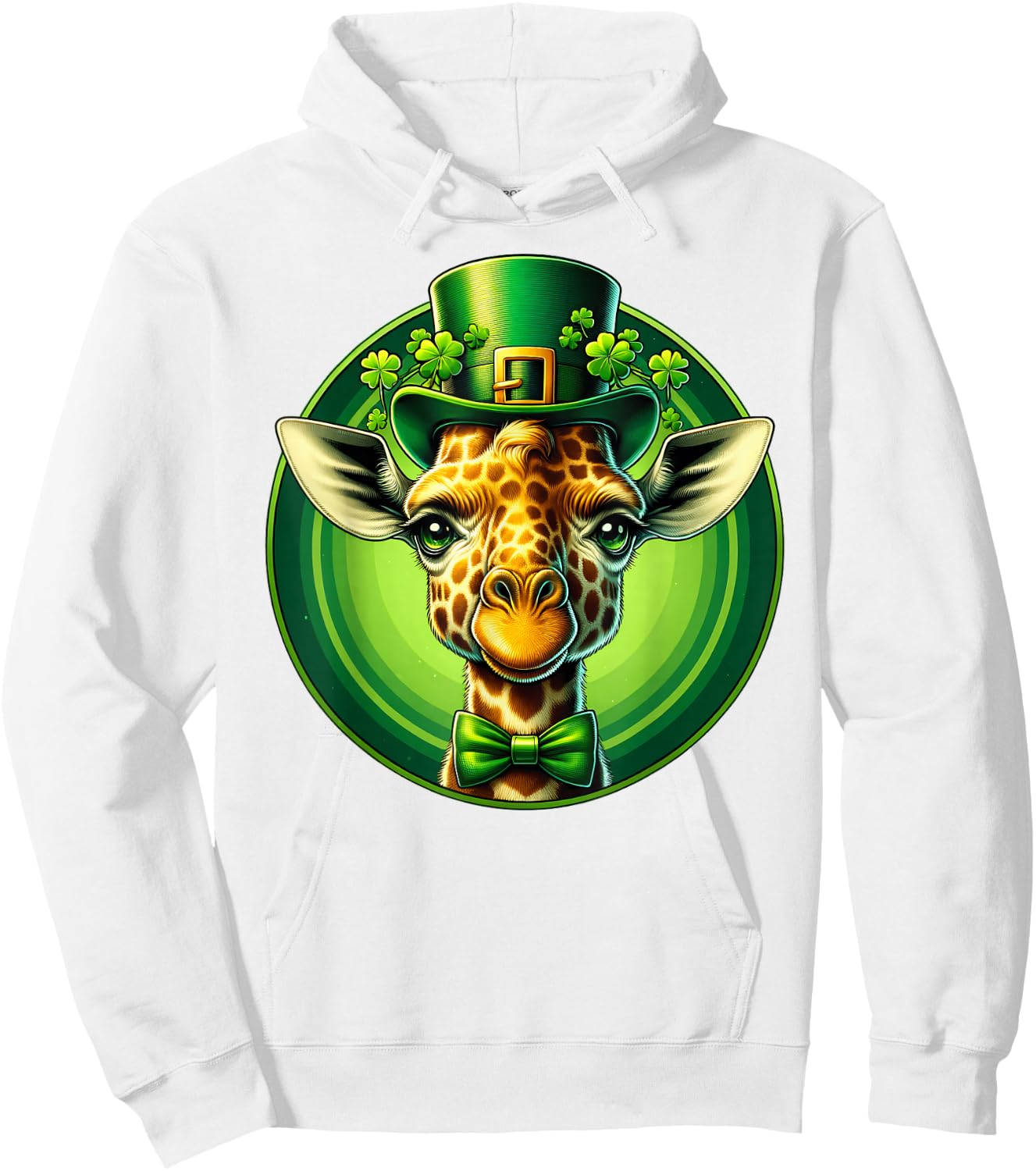 Funny Leprechaun Giraffe St Patricks Day Kids Men Women Hoodie - Hoodie | White