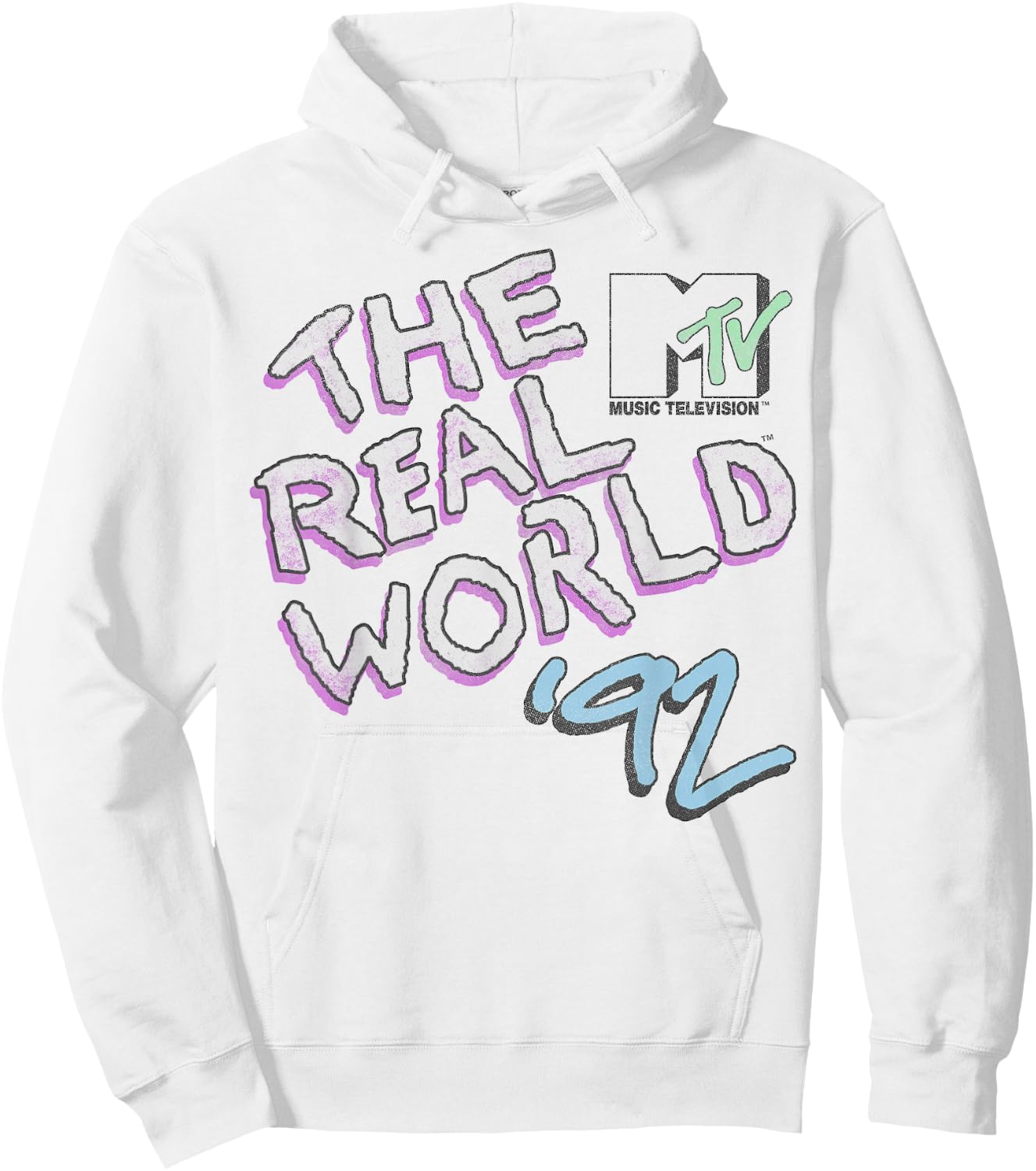 MTV The Real World '92 Vintage Logo Hoodie - Hoodie | White