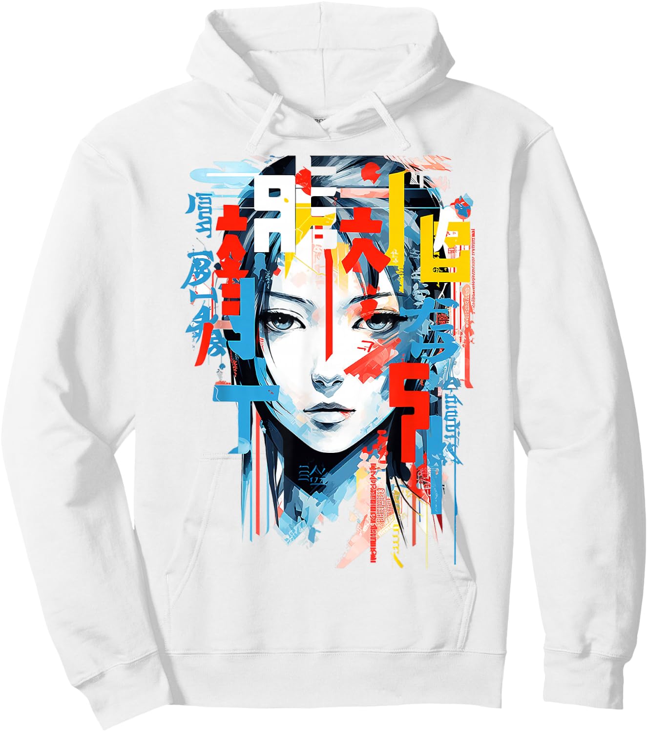 Women Text Colorful Girl Face Art Abstract Women , white, S Hoodie - Hoodie | White