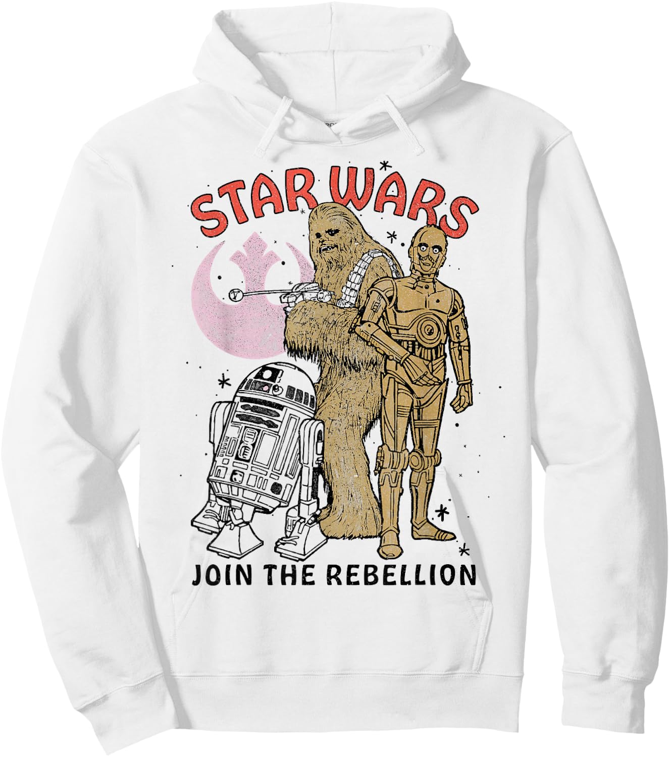 Star Wars Chewbacca R2-D2 C-3PO Join The Rebellion Hoodie - Hoodie | White
