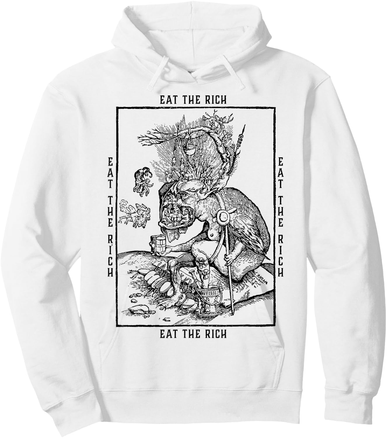 Essen Sie die Reichen | Antikapitalist | Kommunist | Sozialistisch Hoodie - Hoodie | White