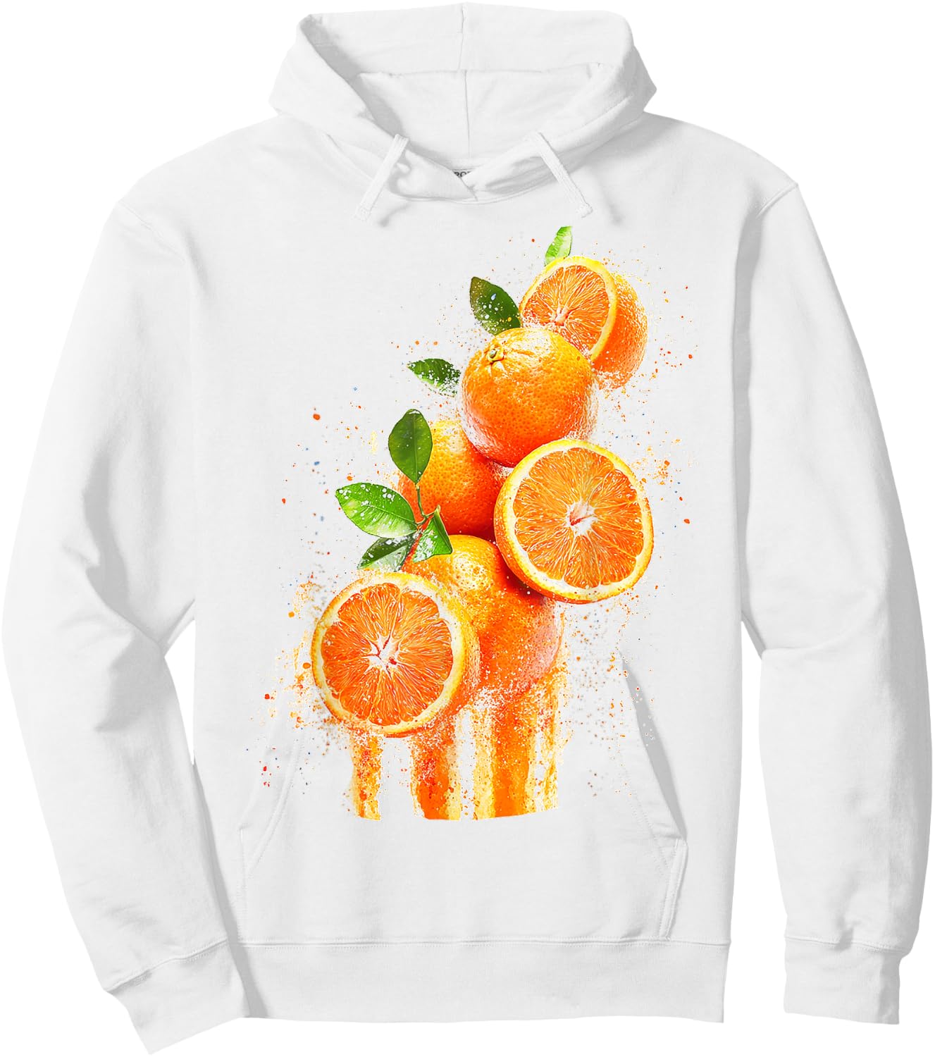 Orange Fruit Motif Colourful Illustration Orange , White Hoodie - Hoodie | White