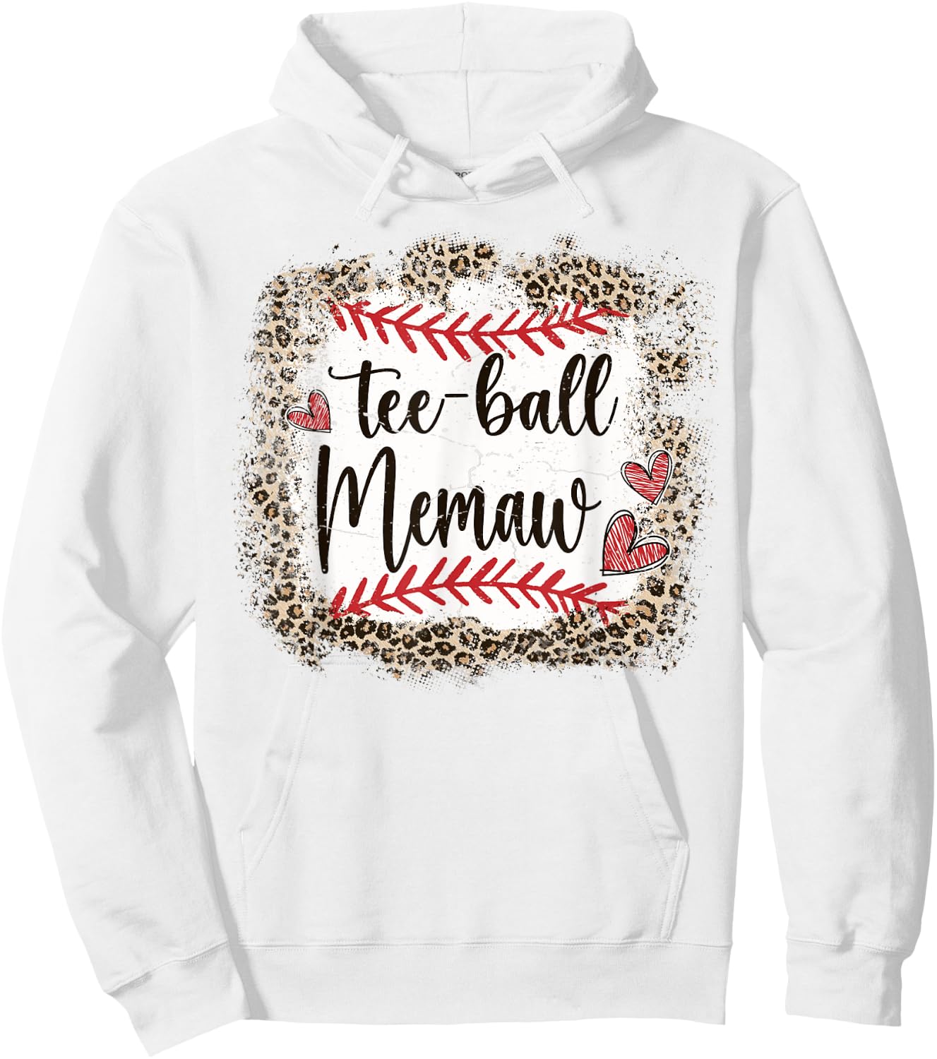 Ball Memaw Funny Leopard T-Ball Memaw Hoodie - Hoodie | White