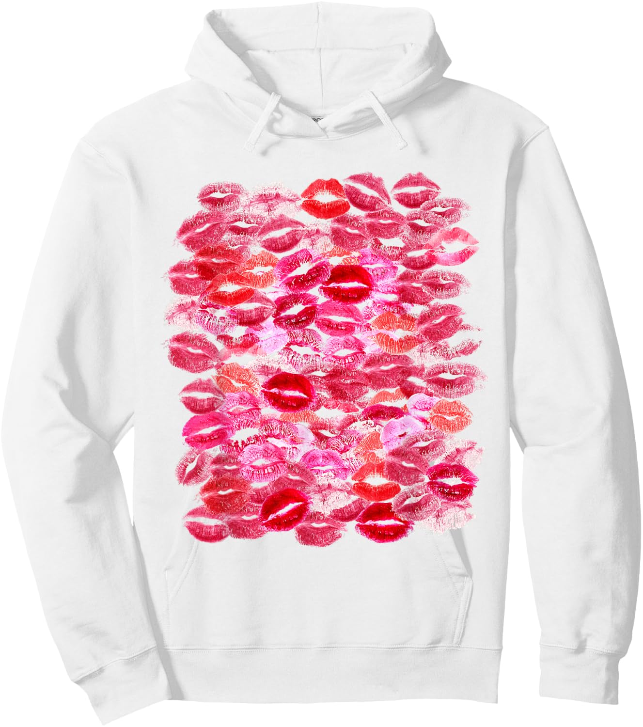 Vorder- und Rückseite Druck - Lippenstift Kisses White For Boyfriend Hoodie - Hoodie | White