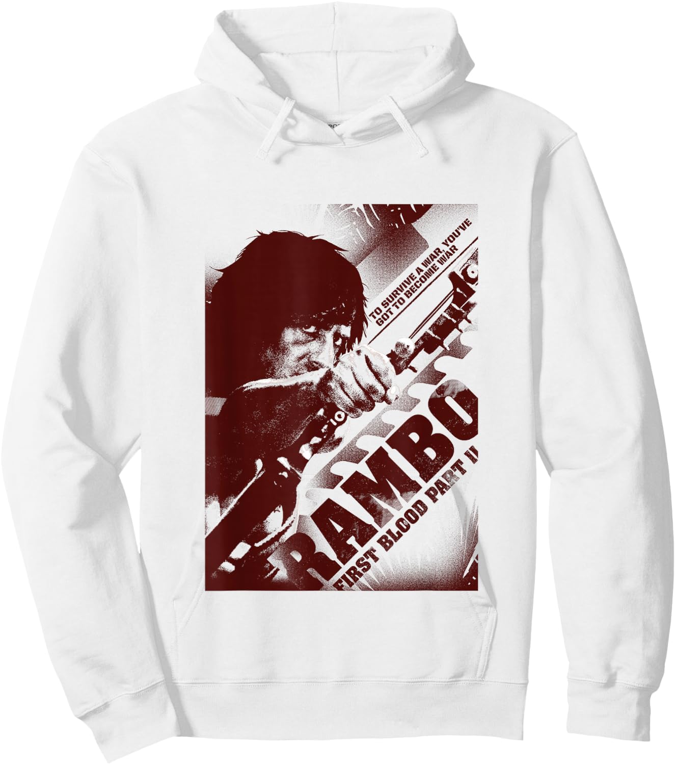 Rambo First Blood Teil II Du musst Krieg werden Hoodie - Hoodie | White