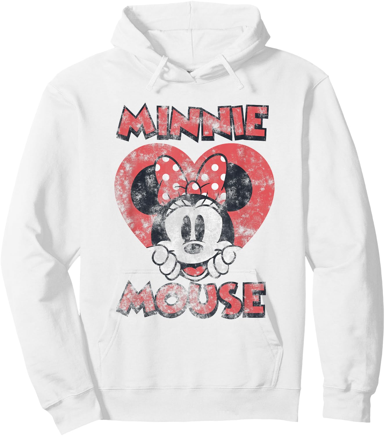 Disney Minnie Mouse Valentine's Day Distressed Heart Pose Hoodie - Hoodie | White