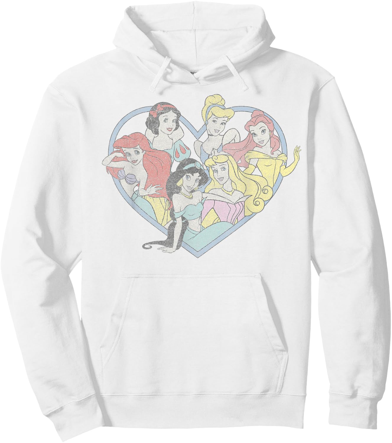 Disney Princess Valentine's Day Vintage Heart Group Shot Hoodie - Hoodie | White