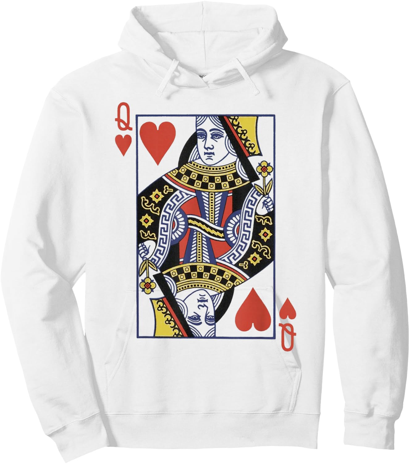 Queen Of Hearts Valentines Day Cool V-Day Couple Matching Hoodie - Hoodie | White