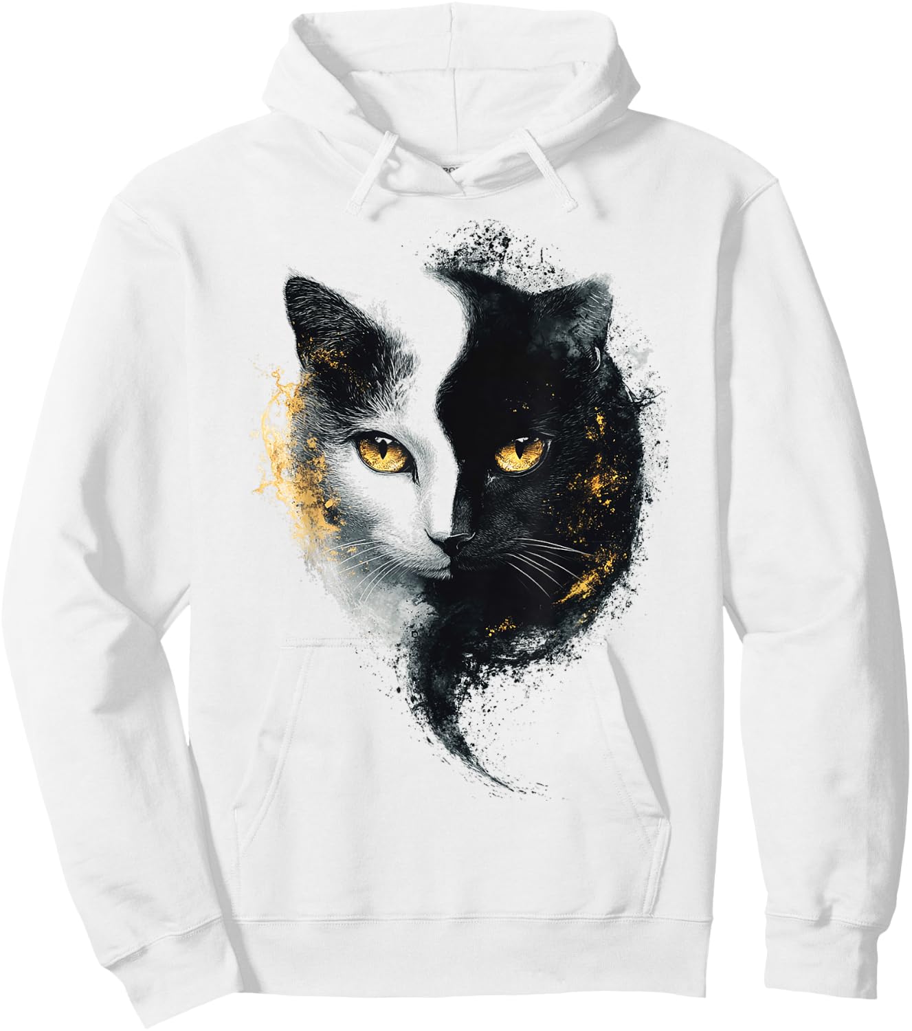 Chat Abstrait Portrait Animal Lover Illustration Graphique Chat Hoodie - Hoodie | White