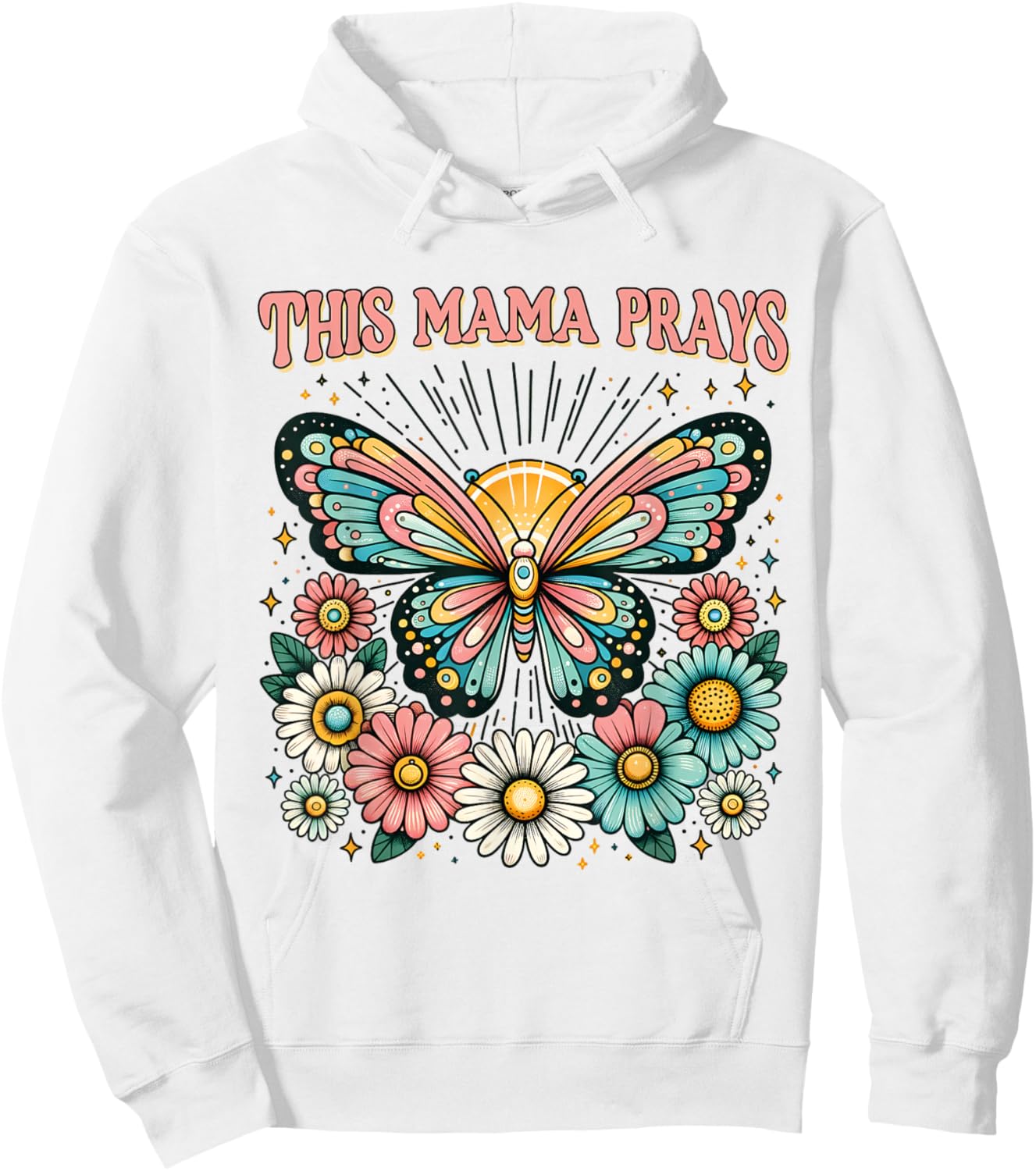 This Mama Prays Christian Mommy Faith Mother's Day Hoodie - Hoodie | White