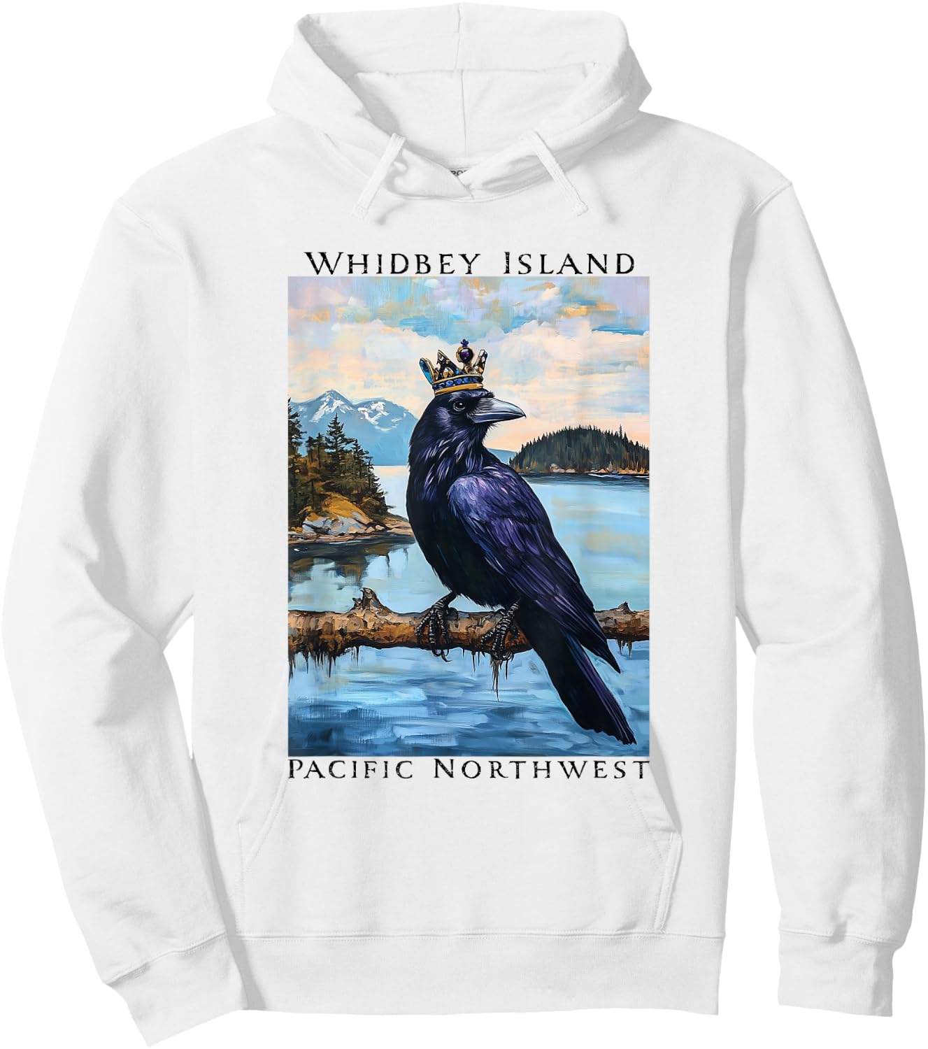 Whidbey Island Washington Crows Pacific Northwest Boating Hoodie - Hoodie | White