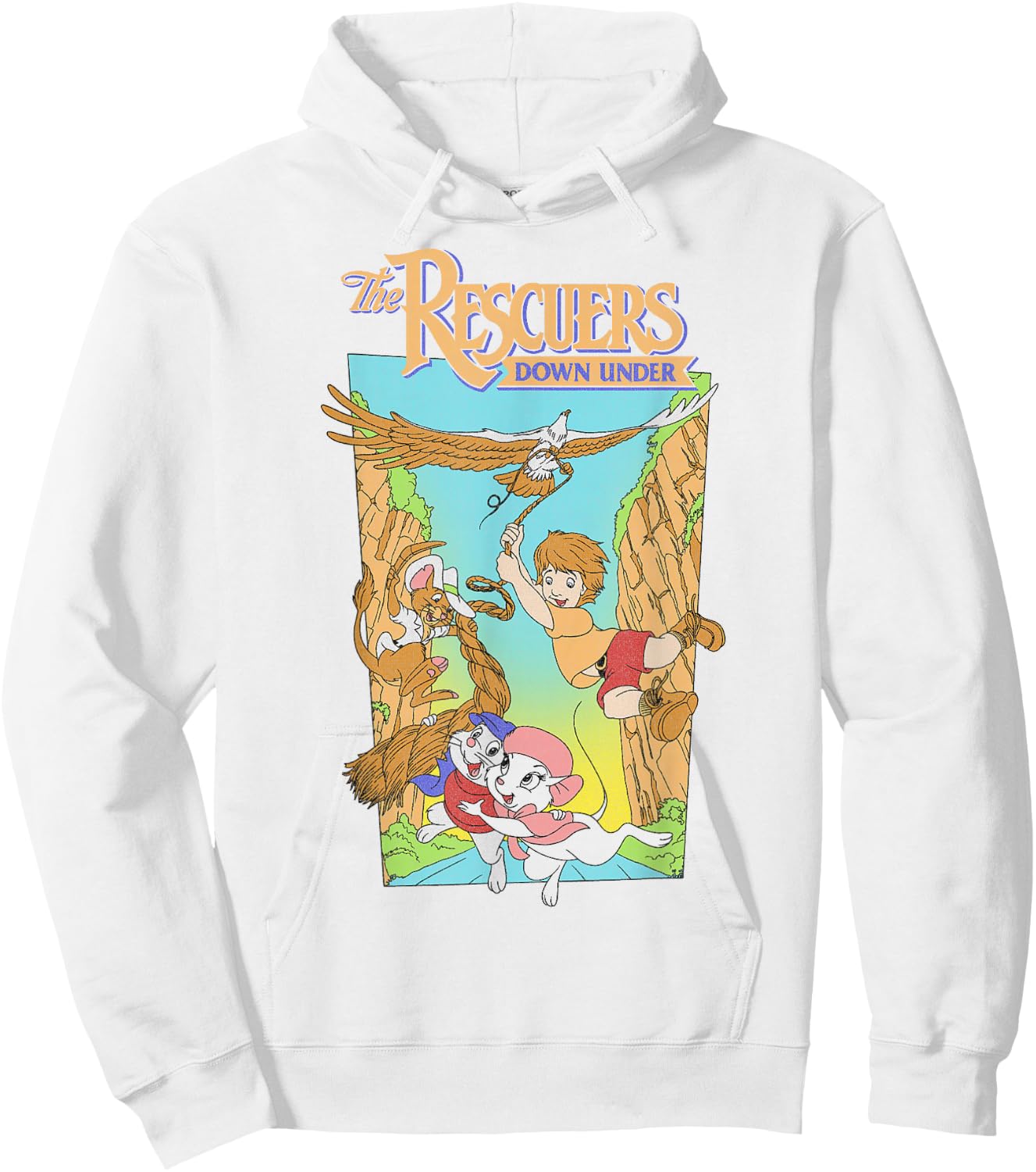 Disney Rescuers Cody Eagle Poster Style Distressed Hoodie - Hoodie | White