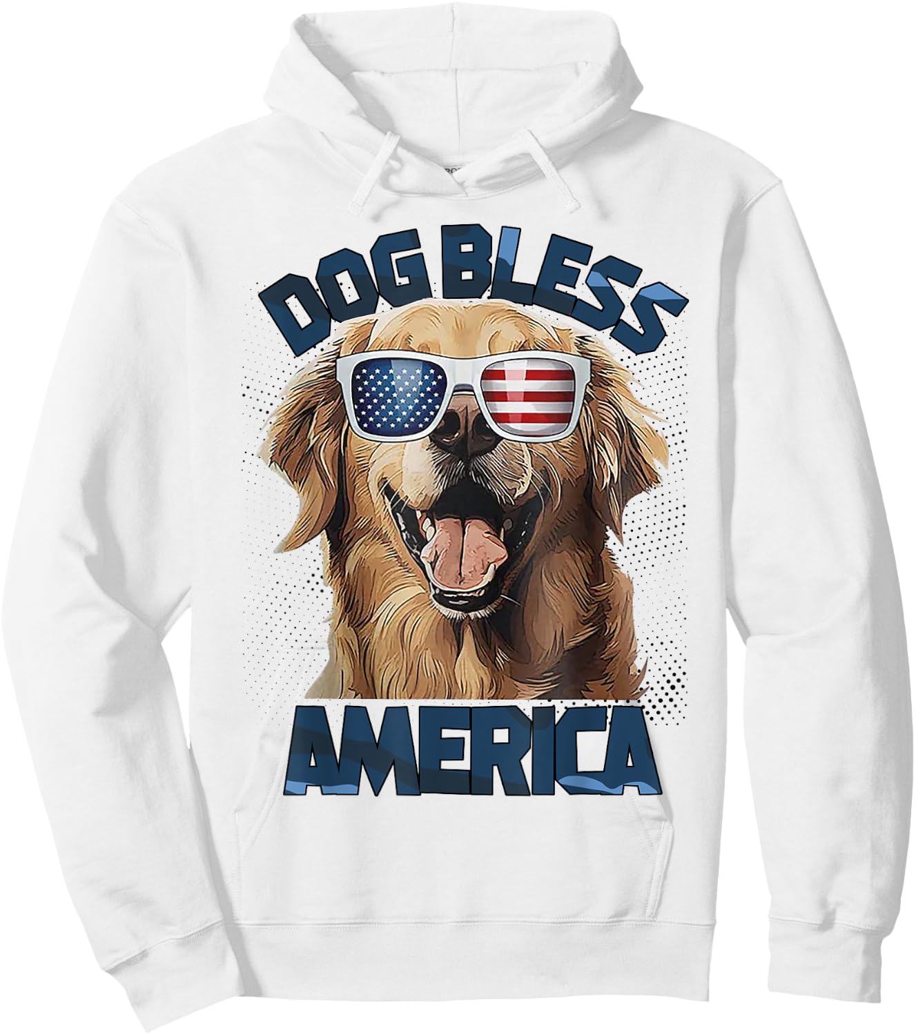 French Golden Retriever Dog Bless America Women Hoodie - Hoodie | White