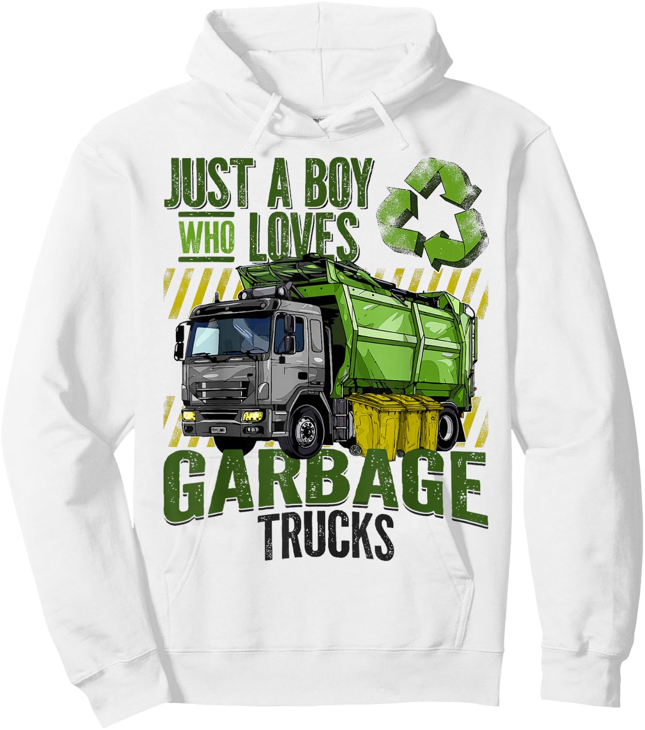 Just A Boy Who Loves Garbage Trucks for Garbage Truck Lover Hoodie - Hoodie | White