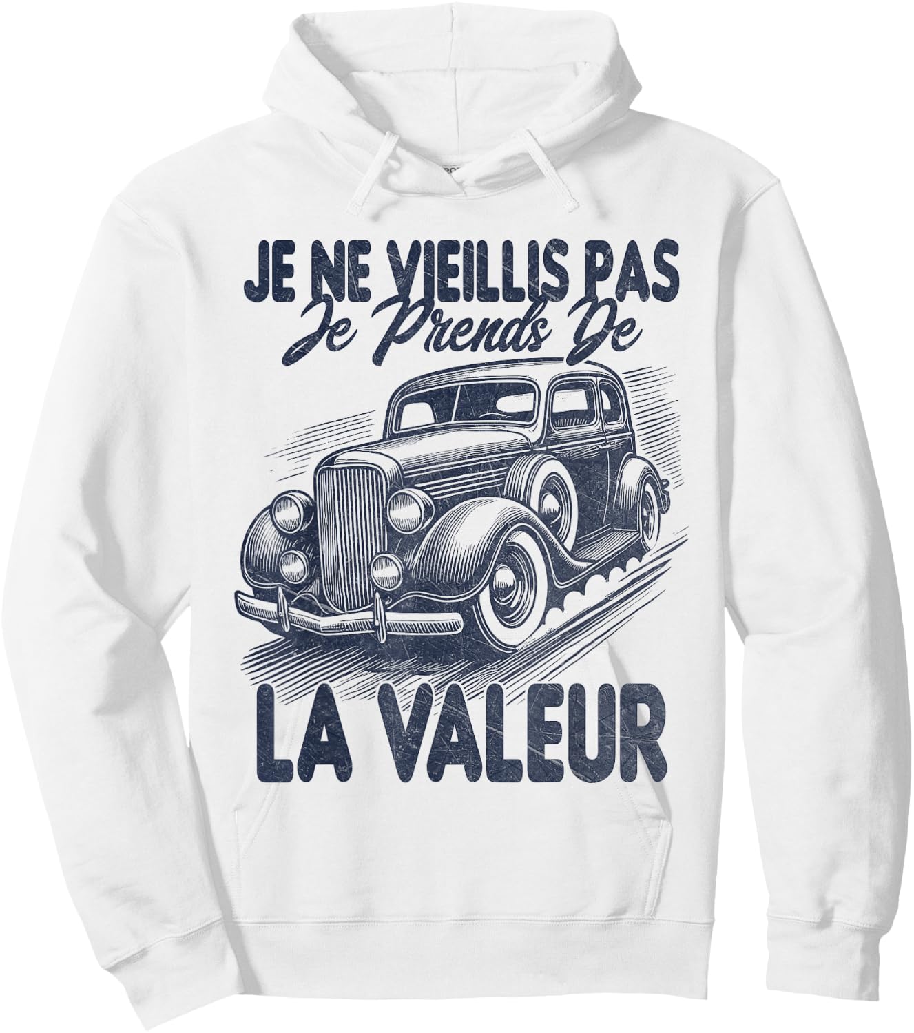 Men's Funny Funny Vintage Car , white, S Hoodie - Hoodie | White