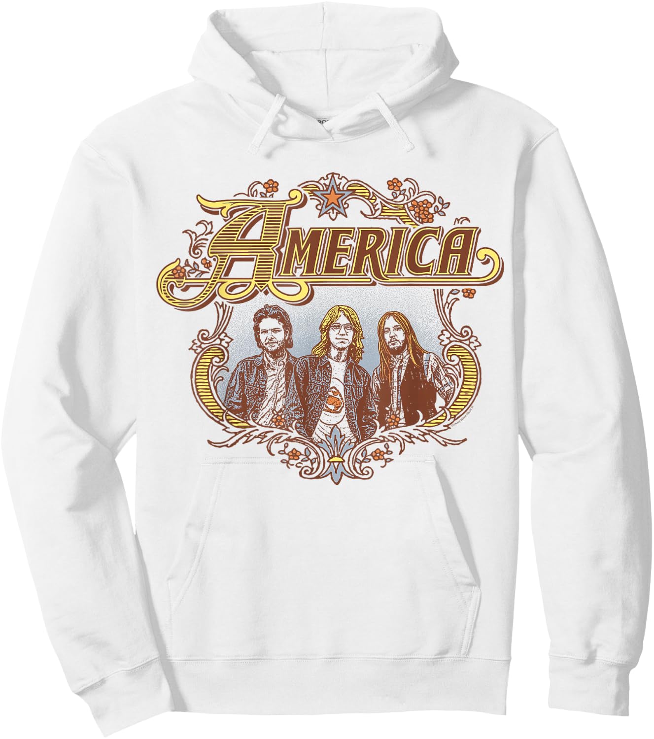 Official America the Band America Band Badge Hoodie - Hoodie | White