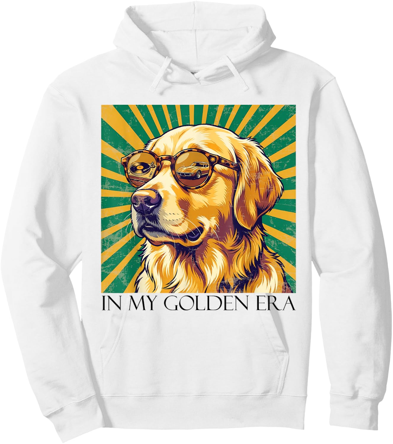 in My Golden Retriever 70s Era Funny Dog Graphic Women Hoodie - Hoodie | White