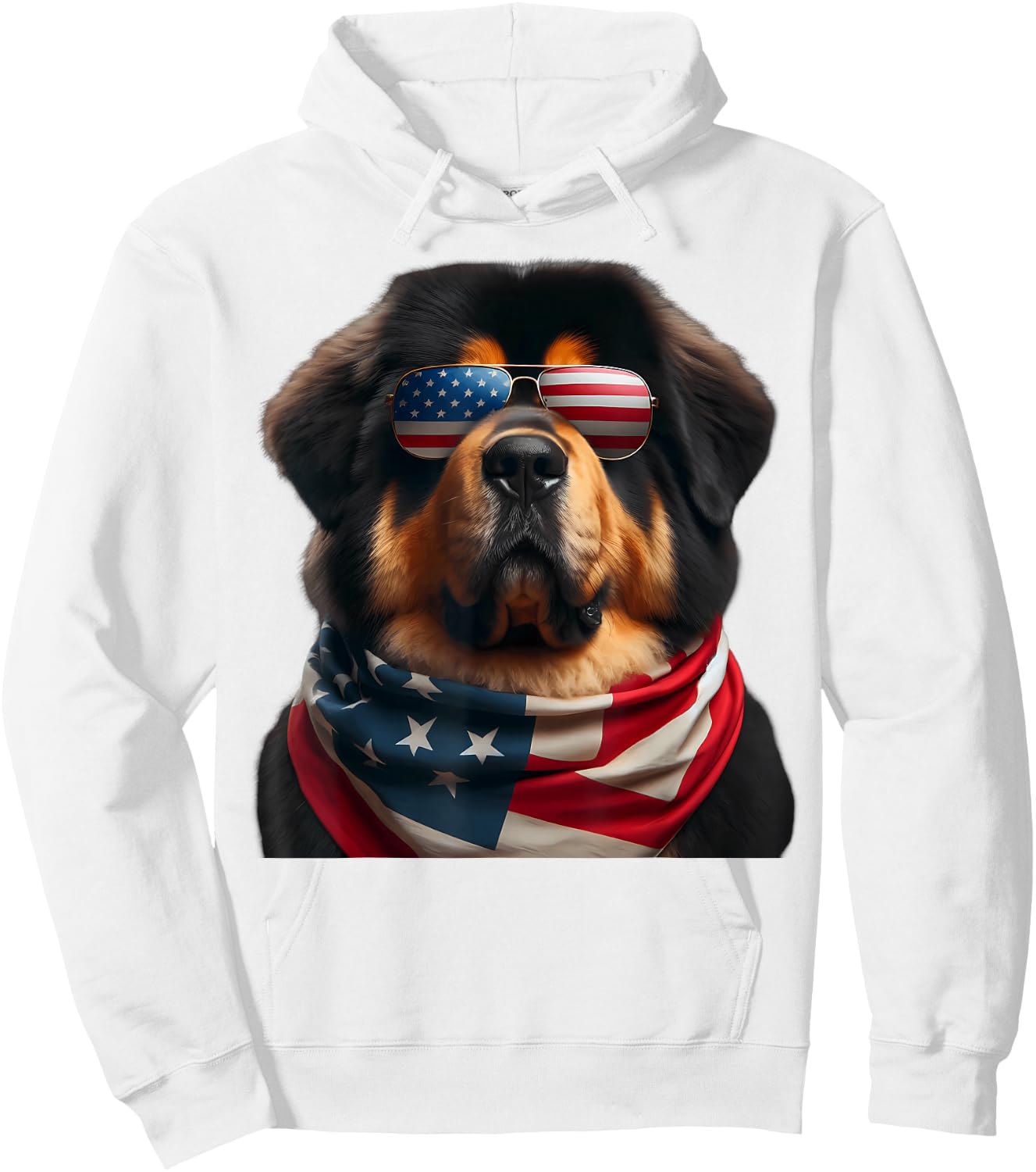 Tibetan Mastiff Dog 4th Of July American Independence Day Hoodie - Hoodie | White