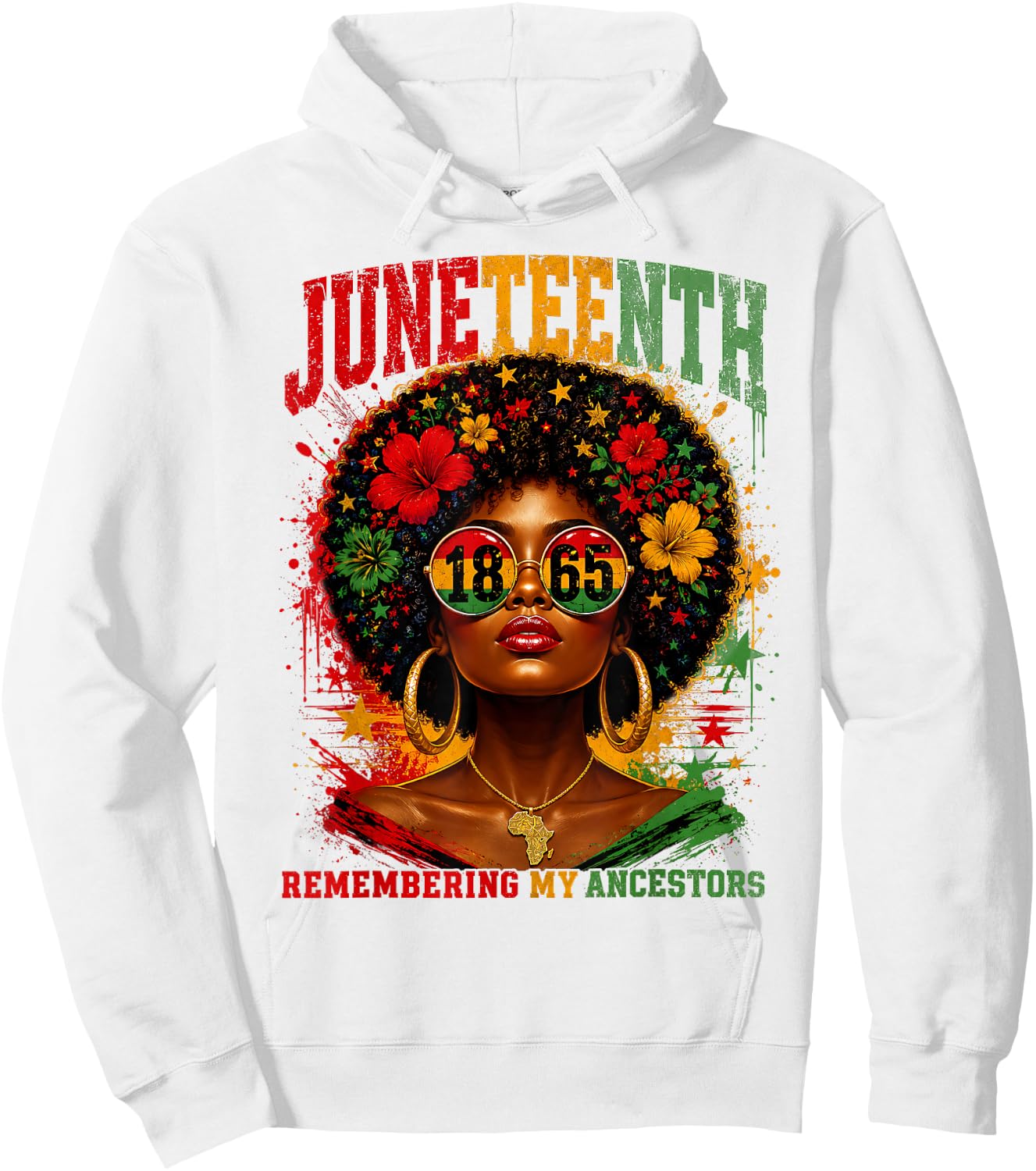 Remembering My Ancestors Black African American Juneteenth Hoodie - Hoodie | White