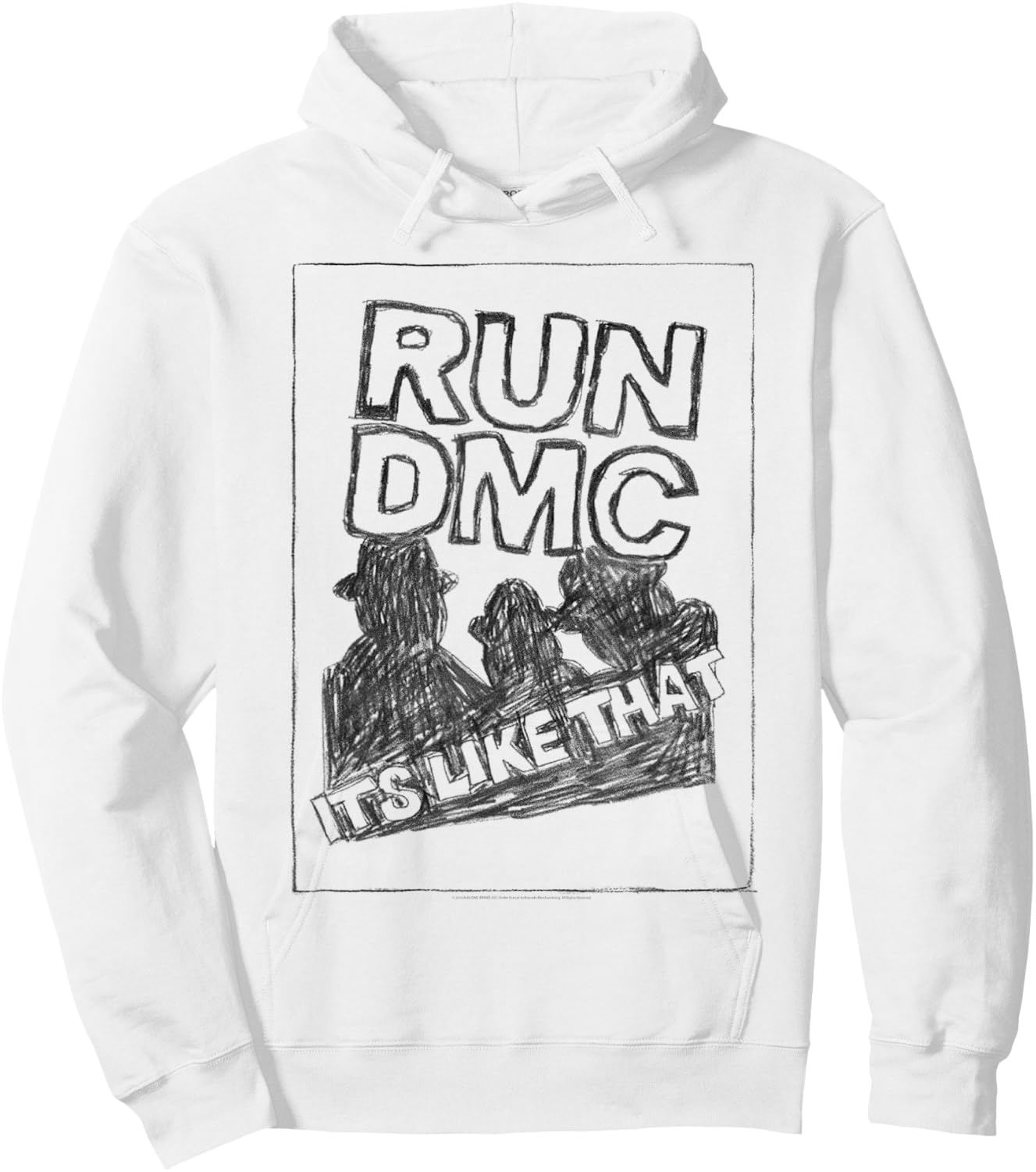 RUN--DMC Offiziell Lizenziertes Bravado It's Like That Sketch , Damen, -Jugendliche, -Erwachsene, Weiß, S, Kurzarm Hoodie - Hoodie | White