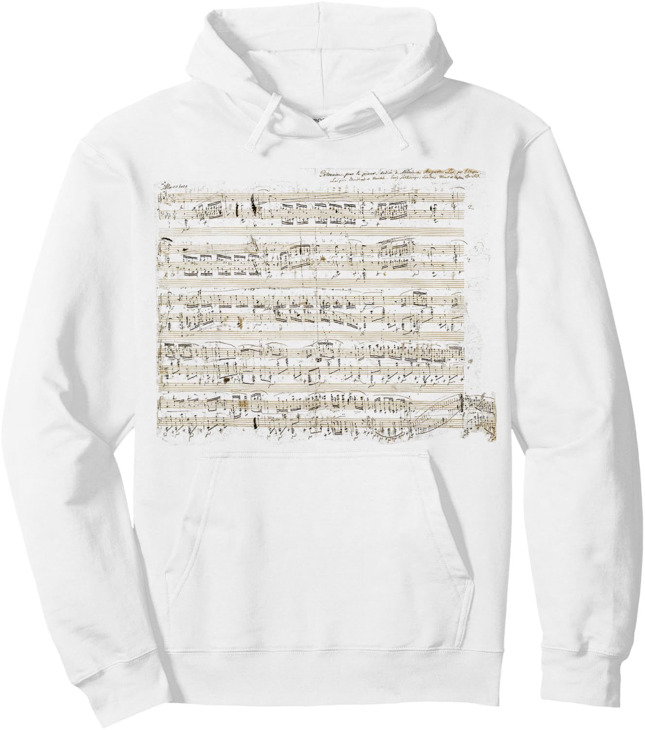 Handwritten Sheet Music of Polonaise by Chopin Hoodie - Hoodie | White