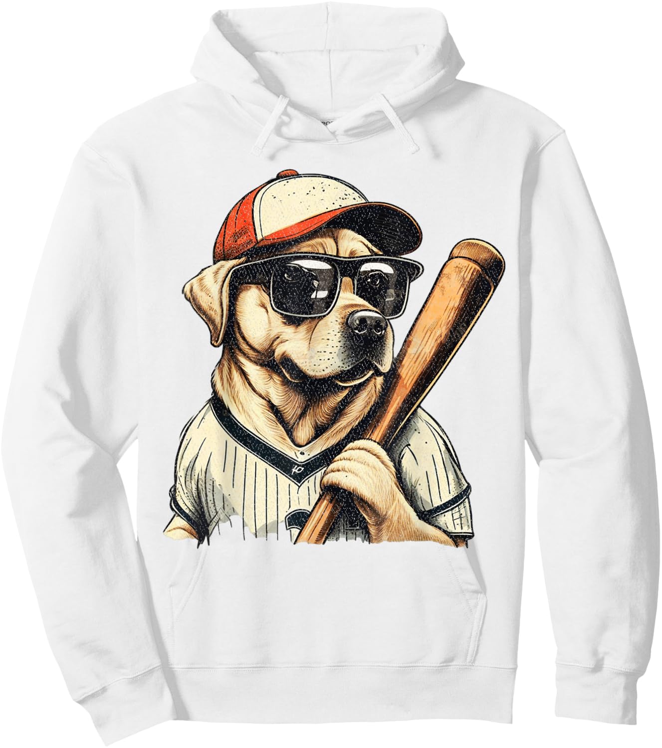 Vintage Retro Dog Playing Baseball, Puppy Pet Lover Women Girls Kids Hoodie - Hoodie | White