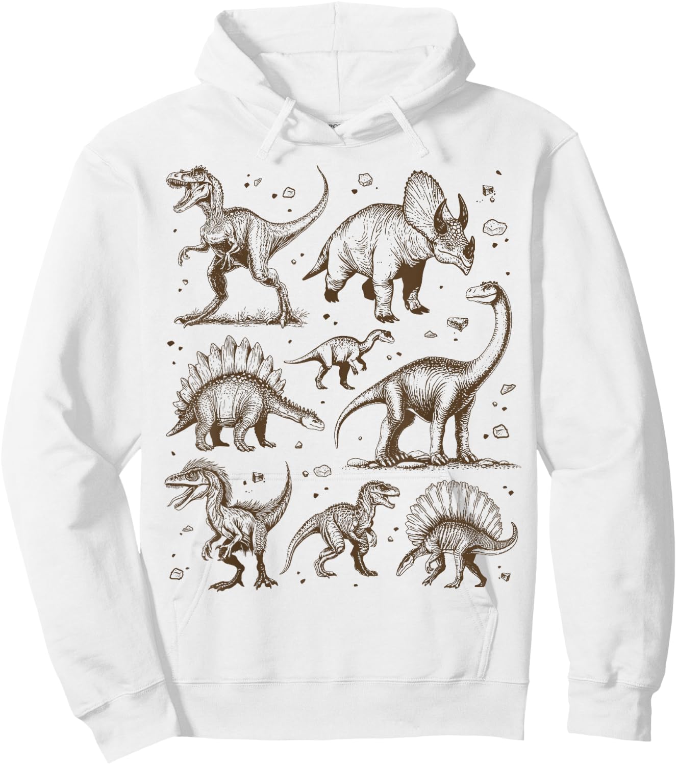 Dinosaur Paleontology Science Biology T-Rex Vintage Graphic , grey, S Hoodie - Hoodie | White