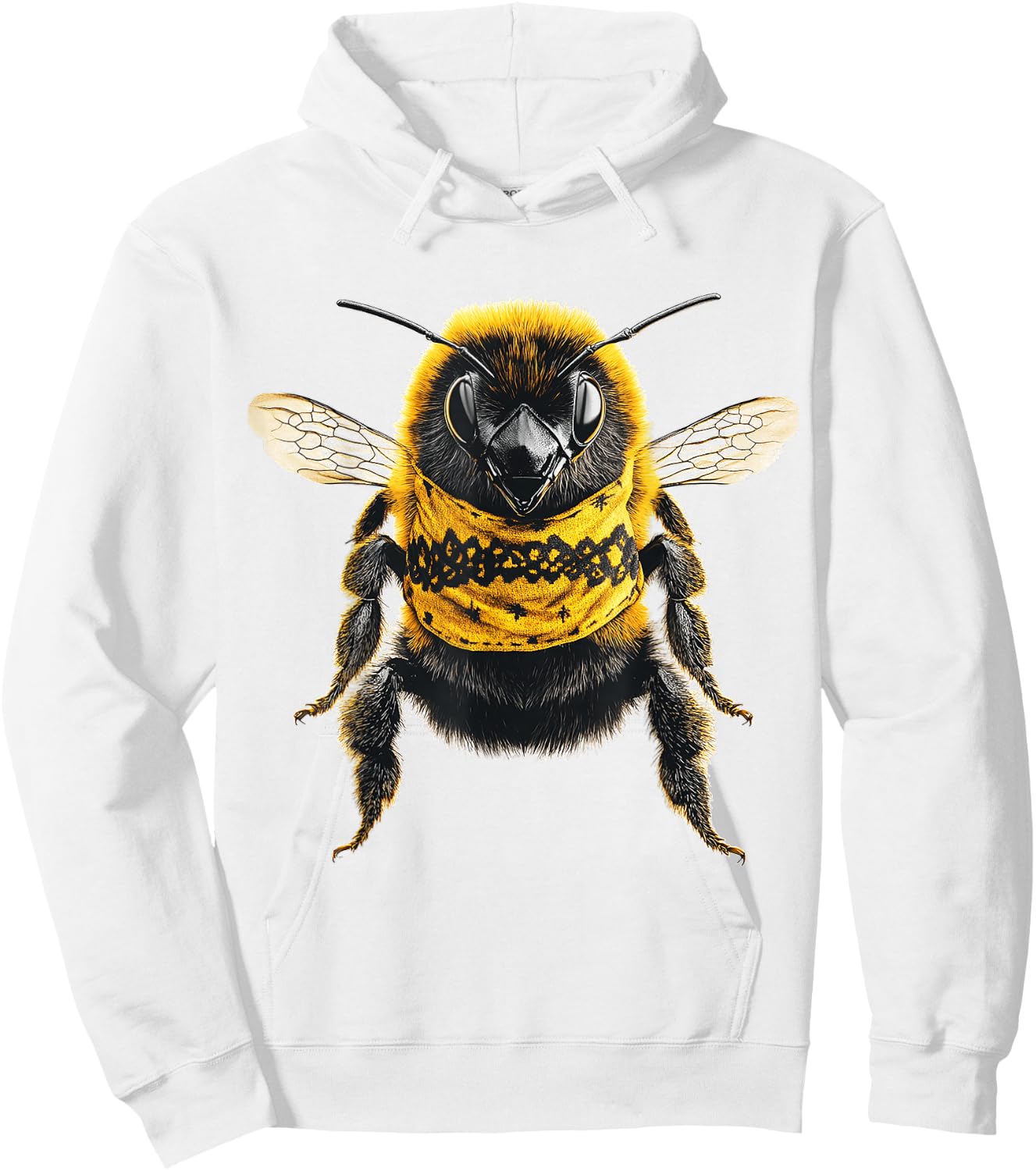 Bee Animal Motif Art Bee Hoodie - Hoodie | White