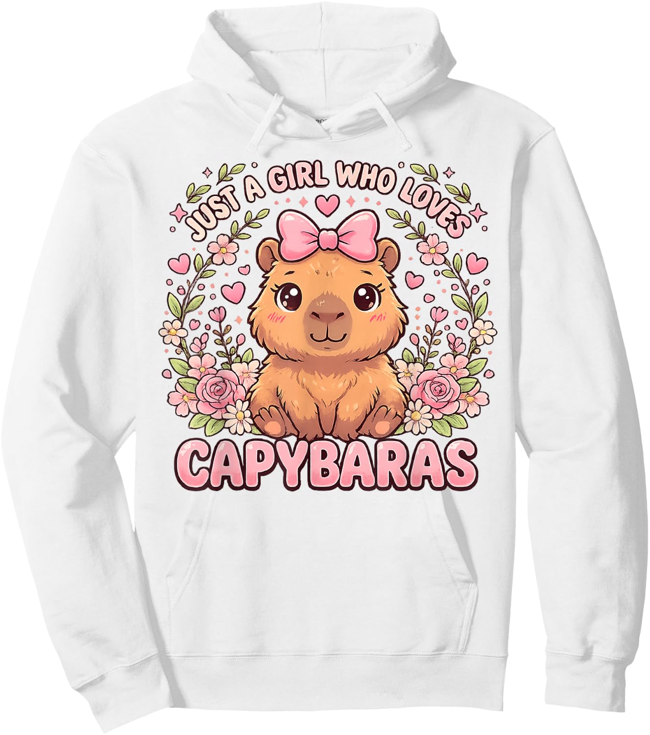 Just a Girl Who Loves Capybaras Graphic Kids Girl Hoodie - Hoodie | White
