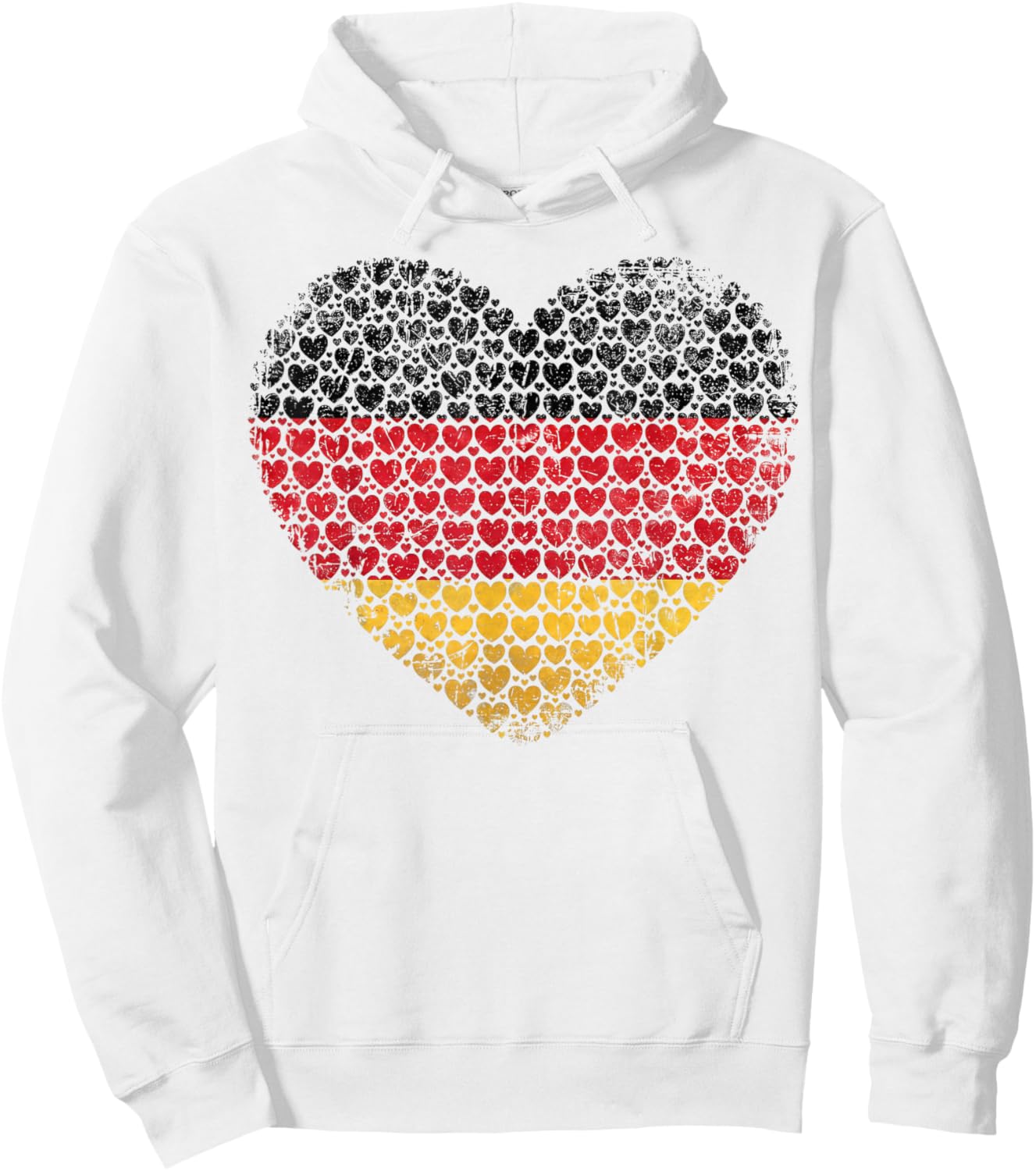 Deutschland Flaggenherz aus kleinen Herzen Schwarz Rot Gold Hoodie - Hoodie | White