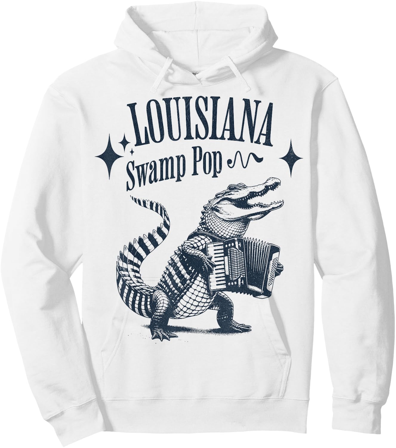 Louisiana Swamp Pop Alligators New Orleans Music Hoodie - Hoodie | White