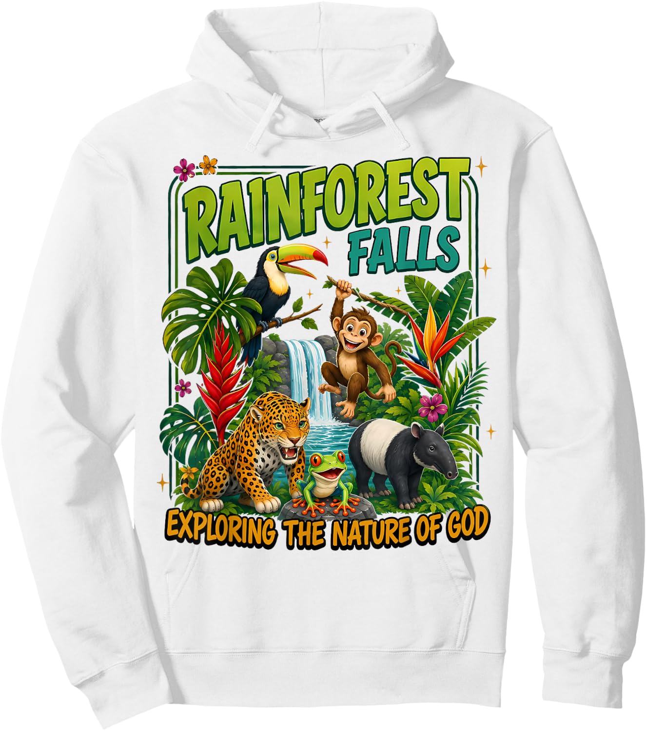 Rainforest Falls Vbs 2026 Christian Vacation Bible School Hoodie - Hoodie | White