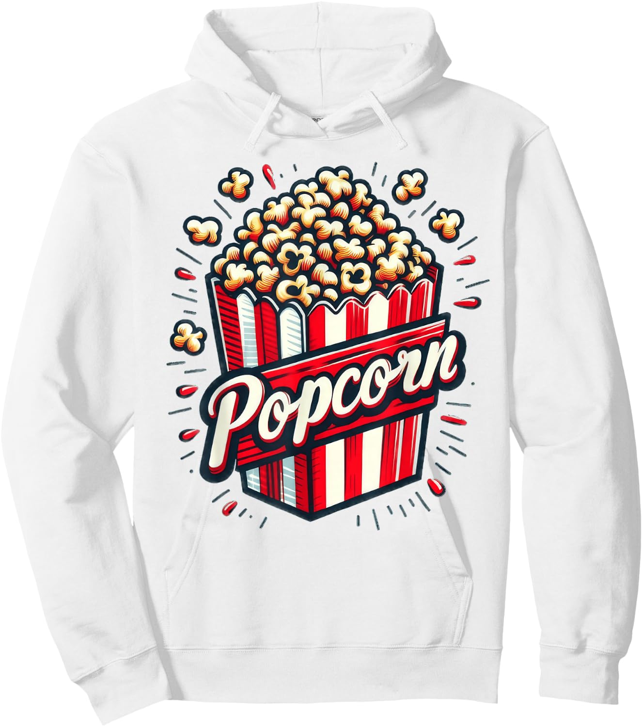 Popcorn Damen , White Hoodie - Hoodie | White