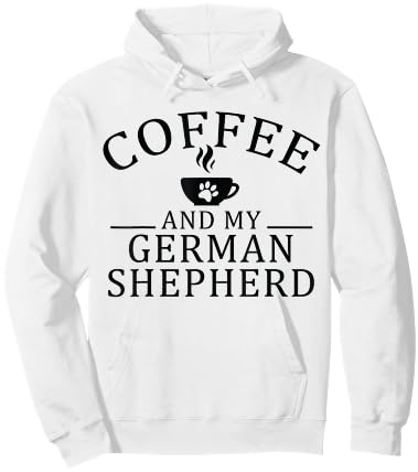 German Shepherd Dog And Coffee Hoodie - Hoodie | White