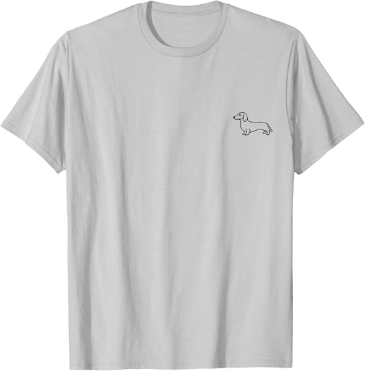 Dachshund Minimalism , White T-Shirt - T-Shirt | Ash