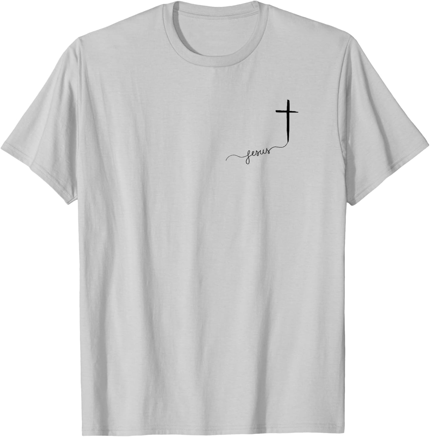 Jesus with Cross Christian , White T-Shirt - T-Shirt | Ash