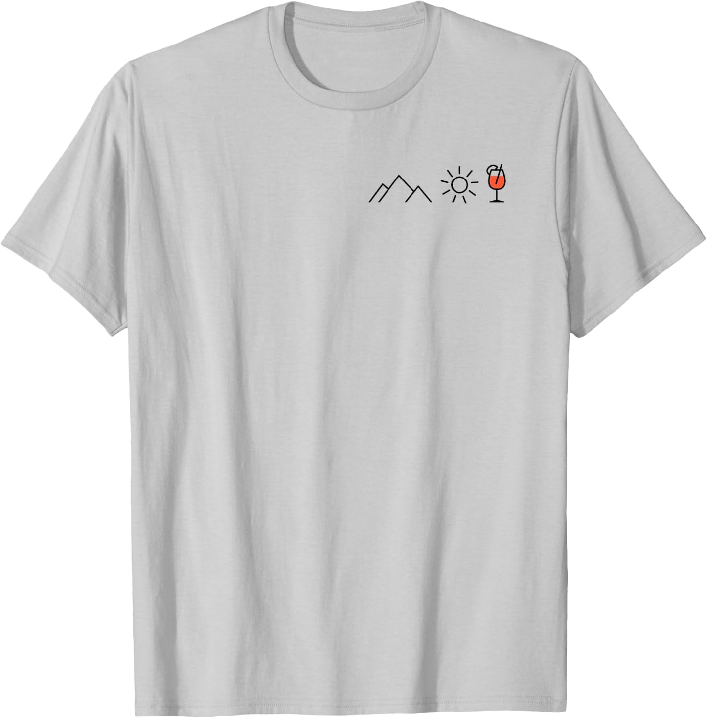 Mountain Sun Spritz X Mountaineering Hiker Aperolic Fun , White T-Shirt - T-Shirt | Ash