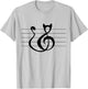 Cat Treble Clef Music and Cat Lover T Shirt Singer Animal T-Shirt - T-Shirt | Ash